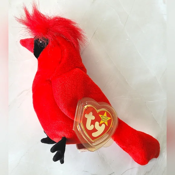 TY Beanie Baby Mac The Cardinal Bird With A Hologram On The Tush Tag Error - Picture 2 of 9